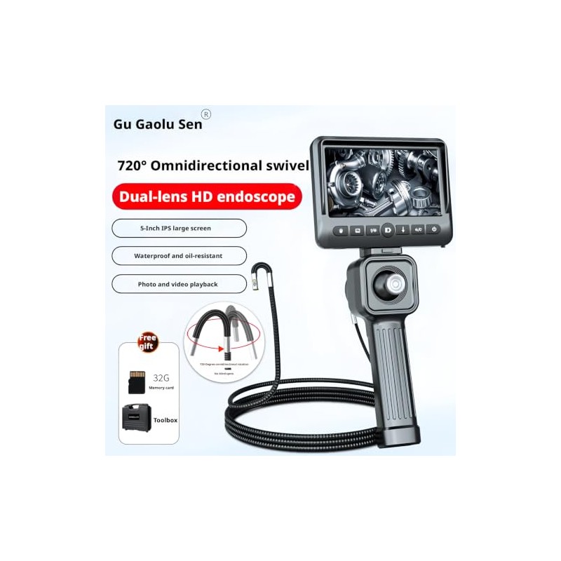 Borescope GL-500A Inspection camera Endoscope 6.5mm 3M Dual Lens 1080P
