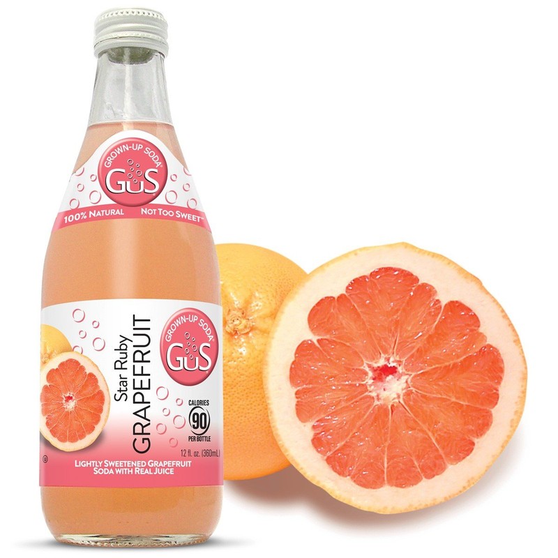GuS Grown-Up Soda, Star Ruby Grapefruit, 12 Fl Oz (Pack