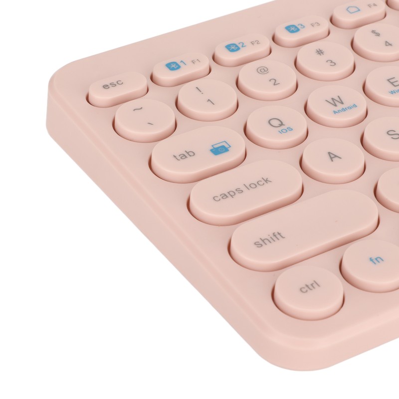 Wireless Keyboard 78 Keys Round Keycaps Slim Compact Retro Quiet