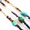 COMODO VIENTO Men's Black Spinel Necklace, Turquoise, Tiger Eye, Half