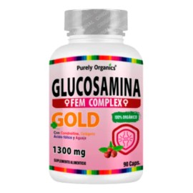 Glucosamina Fem. Purely Organics, Para Mujeres. 90 Cápsulas Sin sabor.