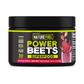 Healthy Delights Nature Fuel Power Beets, Vegan Beet Juice Powder, Beet Powder for High Blood Pressure, 0g Added Sugar, Beet Root Supplement, Beetroot, Mixed Berry, 30 Servings (Packaging May Vary)