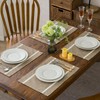 GLORY SEASON Linen Style Rustic Washable Placemats Set of 6,Woven