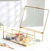 Levilan Golden Vintage Glass Box Clear Glass & Brass Metal