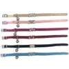 Small Dog Collars with Bell, Bling Rhinestone Heart Soft Velvet