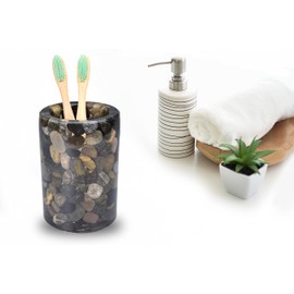 Natural Stone Pebbles Toothbrush Holder