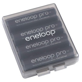 Eneloop Panasonic BQ-CASEK6SA Pro - Cajas de Almacenamiento de batería con Capacidad de 4 AA o 5 AAA, Color Gris obsidiana (Paquete de 6)