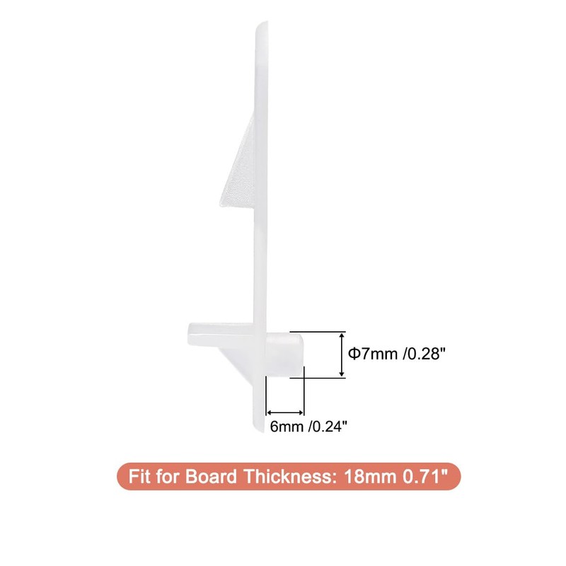 sourcing map Plastic Shelf Support Pegs 20pcs 7mm Locking Shelf