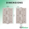 EAI Satin Door Hinges | 3 Inch / 76mm Satin
