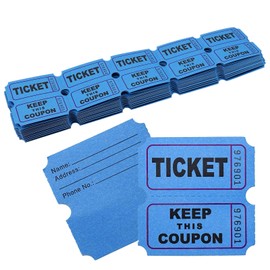 100pcs 50/50 Raffle Tickets Double Roll, Consecutively Numbered Bold Numbers for Easy Reading, Ticket for Carnival, Events, Entry, Small Company Class Reward & Prizes