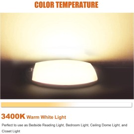 Facon 12V LED Ceiling Dome Light with USB Charger, High Speed Charging 5V 2.4A, 12V DC Interior Light with On&Off Switch for RV Motorhomes Camper Caravan Trailer Boat