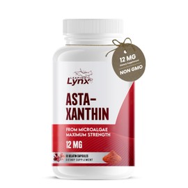 Astaxanthin 12mg Capsules – Maximum Strength Astaxanthin Supplement, Antioxidant Supplement from Icelandic Microalgae – 60 Capsules, 60-Day Supply - Support for Skin, Eyes, Recovery, & Immune Health