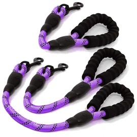 Cymiler Short Dog Leash,3 Sizes Nylon Short Traffic Leash with Padded Handle,Dog Short Training Leash with Highly Reflective Threads for Small Medium Large Dogs