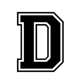 STICKER DAD Varsity Letter D Vinyl Decal by stickerdad® - Size: 5" Color: Black - Windows, Walls, Bumpers, Laptop, Lockers, etc.