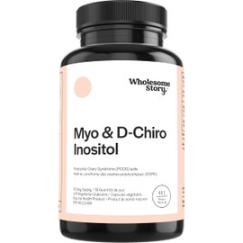 Wholesome Story Myo-Inositol & D-Chiro Inositol Powder Capsule | Restore Ovarian Function and Promote Glucose Metabolism in Women with PCOS | 30-Day Supply | 120 Inositol PCOS Supplements for Women Caps