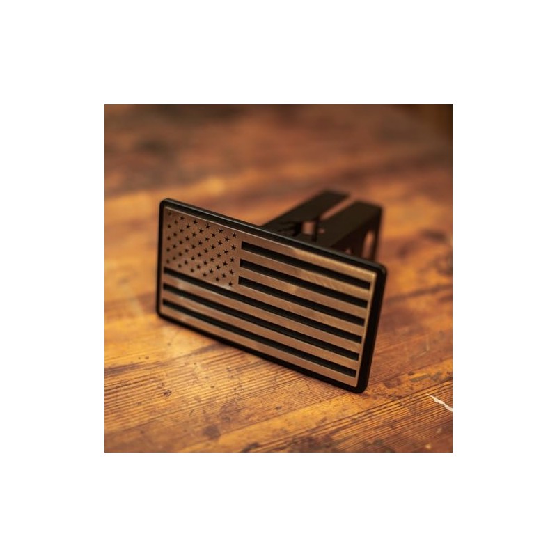 American Flag - Stainless - Trailer Hitch Cover