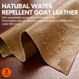 Vgo... 3 pairs Work Gloves Men Touchscreen Anti Impact, Heavy Duty Gloves Antiabrasive for Warehouse Mechanics Carpenter (XL,Brown,GA9617)