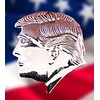 2 Pack of 2025 Silver/Gold Plated 1x1” Patriotic Trump Lapel