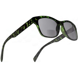SAMBA SHADES Bora Tortoise Bifocal Sun Readers Classic Sunglasses for Men and Women Green +2.00