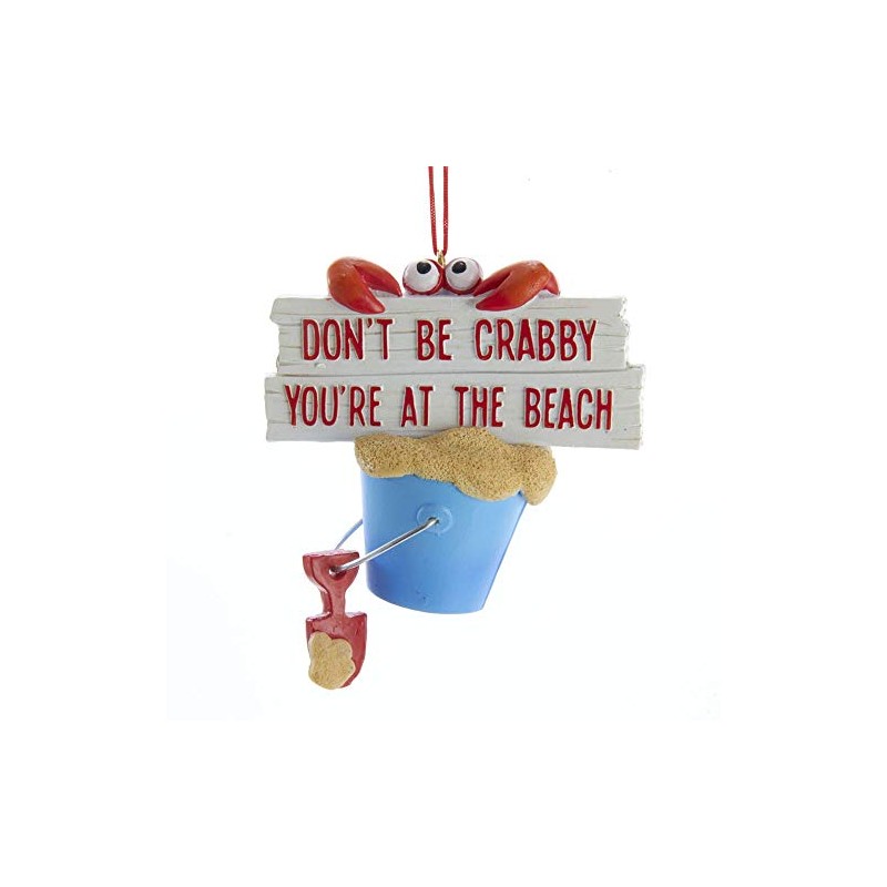 Kurt Adler 4-inch Crab on Bucket Hanging Ornament