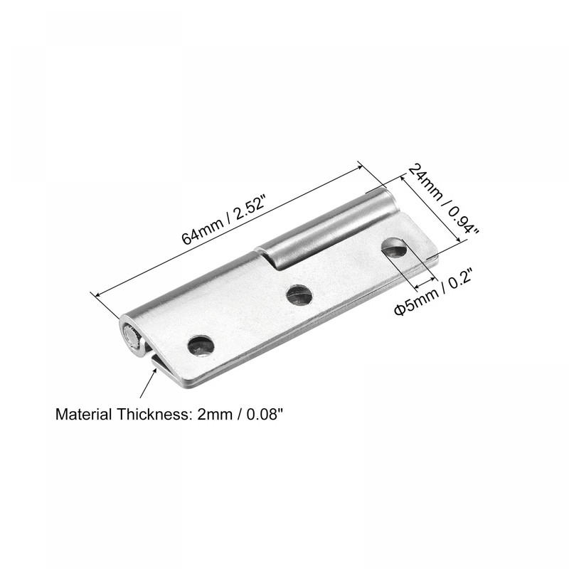 uxcell Lift Off Hinge, 2.5" 304 Stainless Steel Left Detachable