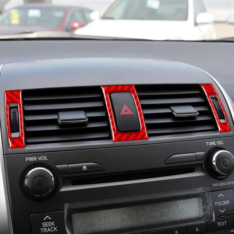 HJGHR Car Center Console Instrument Decoration Carbon Fiber Auto Air