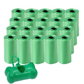 600 Bolsas de Color Sólido para Excrementos de Perros, Repuestos de Bolsas para Excrementos de Perros sin Olor y a Prueba de Fugas con Dispensador de Bolsas para Excrementos de Perros (Verde)