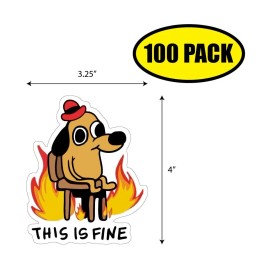 Tampa Printing 100 PACK 4"x3.25" THIS IS FIRE Sticker Decal Humor Funny Gift VG0141