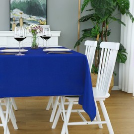 FOLINS&HOME Royal Blue Rectangle Tablecloth 60 x 120 Wrinkle Free Waterproof Polyester Table Cloths, Spillproof Heavy Duty and Washable Table Cover for Party Banquet Indoor Outdoor-Oblong/Rectangular