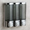 Shower Soap Dispenser 3-Chamber,Drill Free with Glue or Wall Mount