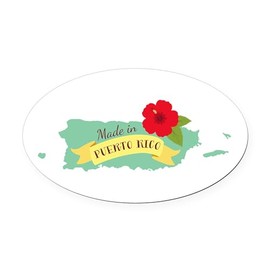 CafePress Made in Puerto Rico Euro Oval Car Bumper Magnet