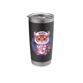 Tiger Nurse Lover Nursing School Medical Tiger Stethoscope Stainless Steel Insulated Tumbler