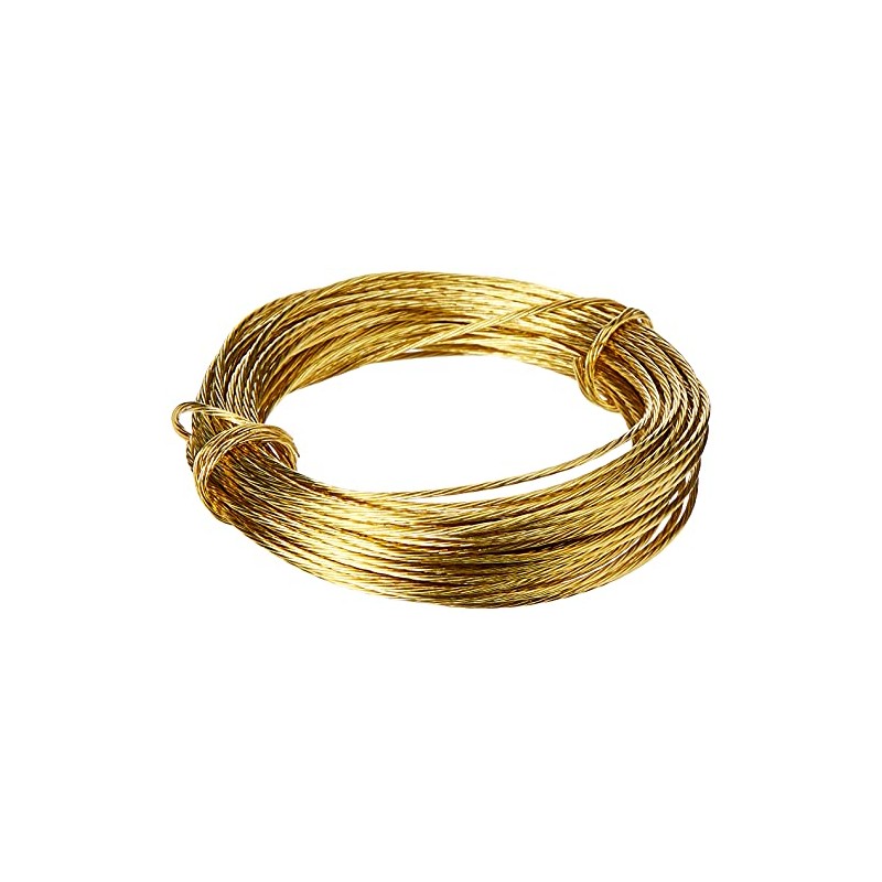 Merriway BH02242 Brass Number 1 Picture Wire, 6 Metres (19.5