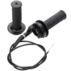 Throttle Grip Cable Set, Motorcycle Grip Handlebar Grips, Motorcycle Handlebar Grips, Throttle Grip with Cable + Gas Clamp for 50cc 90cc 110cc 125cc 140cc 150cc 200cc 250cc Pitbike Dirt Bike