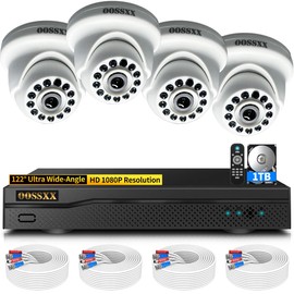 OOSSXX 2.0MP HD 1080P CCTV Camera Security System 5-in-1 (AHD/IP/TVI/CVI/CVBS) Wired Cameras for Home Security Camera Outdoor 5MP 8 Channel Surveillance DVR System Indoor