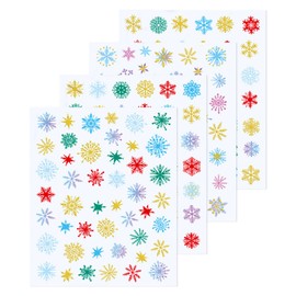 WELANE Nail Snowflake Decoration, 4 Sheets 160 PCS Snowflake Nail Stickers for Winter Holiday (Assorted Styles)