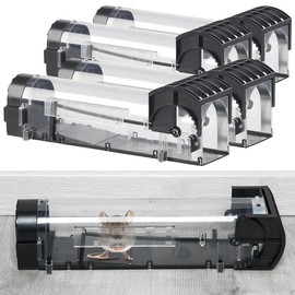 Exbuster Traps: Set of 4 animal-friendly live mouse traps, removable lid (basket traps, multiple traps)