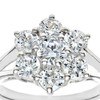 Silver Cubic Zirconia Set Cluster Ring J