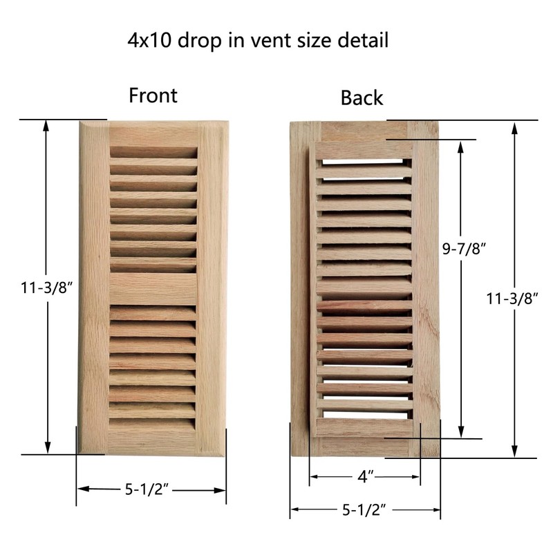 Homewell 4 Pcs Pack White Oak Wood Floor Register, Drop