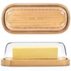 Butter Dish with Lid, Bamboo Butter Holder, Butter Container Holds