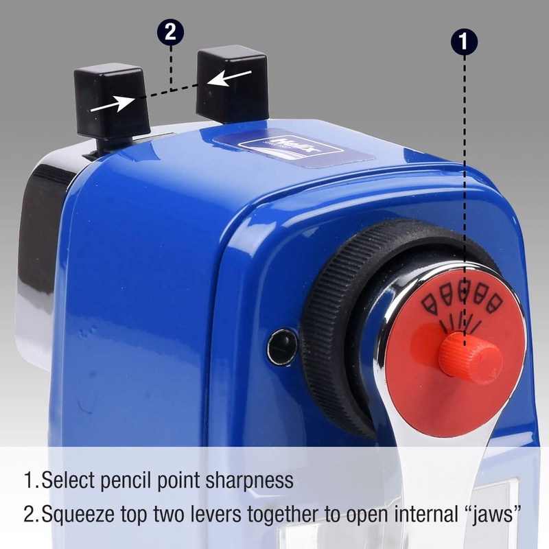 Helix Metal Desktop Sharpener for Standard and Jumbo Pencils (Assorted