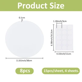 SUPERFINDINGS 8Pcs Wall Hole Cover Sheets with 60Pcs Plastic Stickers 30cm Plastic Ceiling Cover Plate Dustproof Covers Plate Flat Round Frosted Blank Plates for Wall Plasterboard Hole Covering