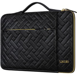Lacdo 360° Protective 15-15.6 Inch Laptop Sleeve Case for Acer HP Dell ASUS Laptop, Acer Aspire 15, HP Pavilion/Envy 15, Dell Inspiron 15, ThinkPad/IdeaPad 15, ASUS Zenbook Computer Bag, Elegant Black