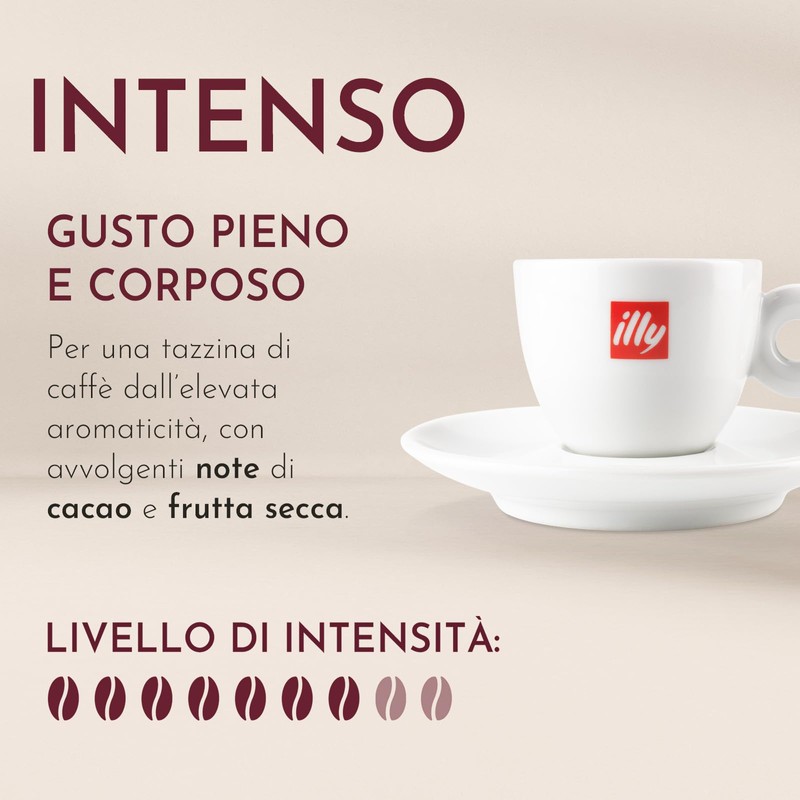 illy, Caffè in Grani da Macinare INTENSO, 100% Arabica con