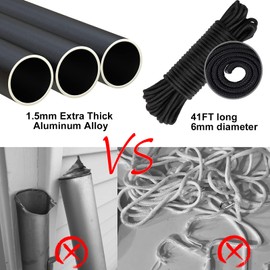 Flag Pole for Outside In Ground - 20FT Sectional Flagpole Kit Heavy Duty Extra Thick Aluminum Black Flag Pole with 3x5 American Flag for Yard Outdoor Residential