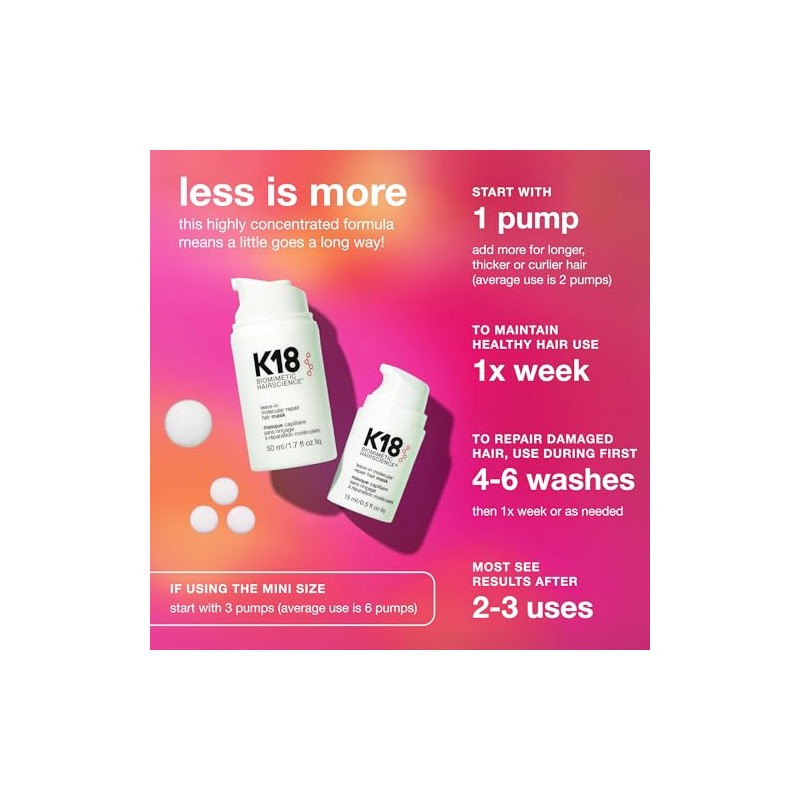 K18 Hair - Mascarilla capilar reparadora molecular Leave-In, máscara unisex,