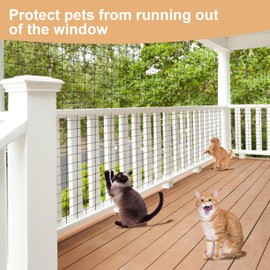 Cat Balcony Net, 10x13 Ft Pet Balcony Rail Net Cat Anti Fall Protection Fence Netting for Balcony Window Stair