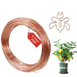 FIFIBANG 20 m Copper Wire, 1 mm, Pure Copper Cable, T2 Bare Copper Wire, Unpainted Copper Enamelled Wire, Craft Wire, Jewellery Wire, Coil, Winding Wire, Copper Wire for Welding, Electrical