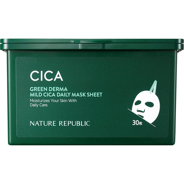 NATURE REPUBLIC Green Derma CICA Daily Sheet Masks 30 Sheets (350mL) 1 pcs