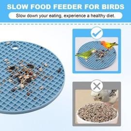 Swirge 2pcs Bird Foraging Puzzle Toy, Silicone Bird Slow Feeder Mats, Parrot Cage Accessories, Foraging Toys Fit for Parakeet, Cockatiel, African Grey, Conure, Budgie